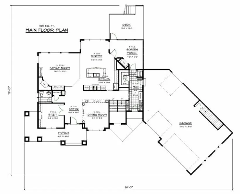 Main Floor Plan for House Plan #286014
