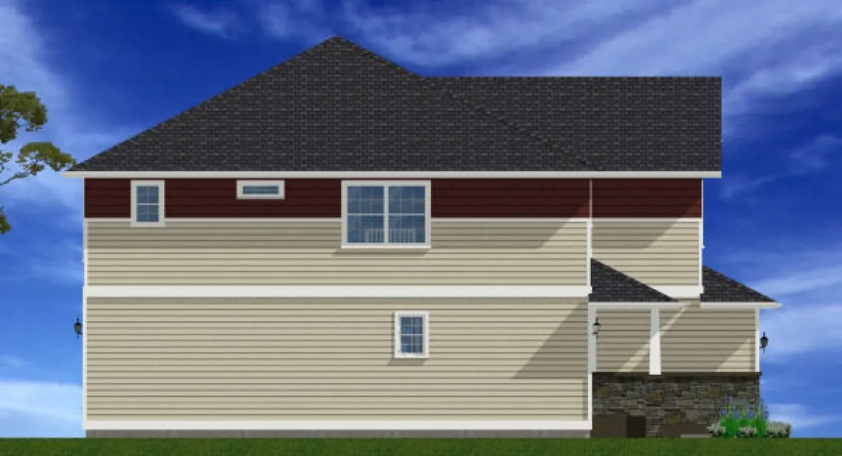 Left Elevation for House Plan #195260