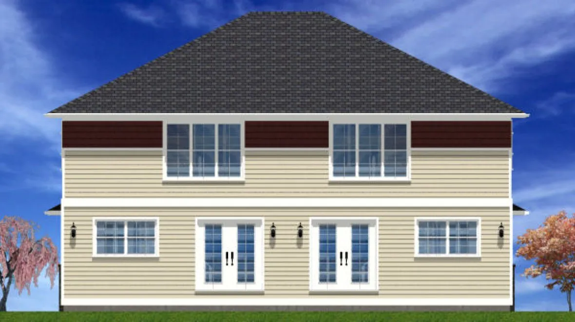 Rear Elevation for House Plan #195260