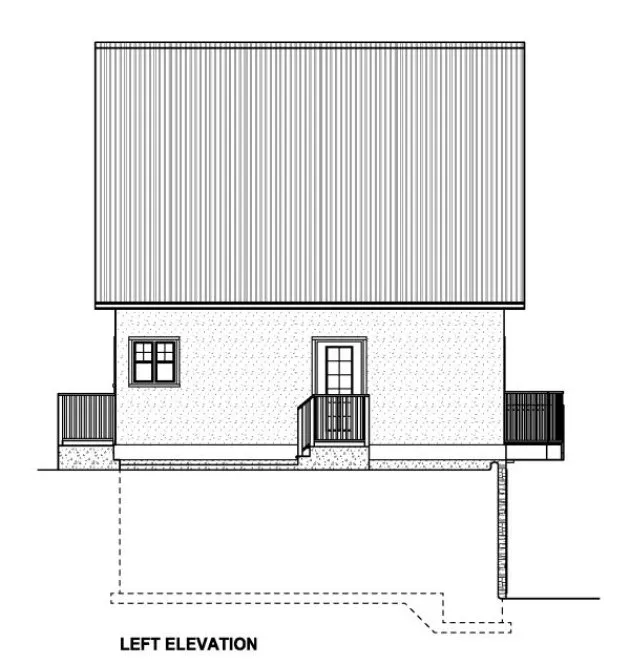 Left Elevation for House Plan #195236