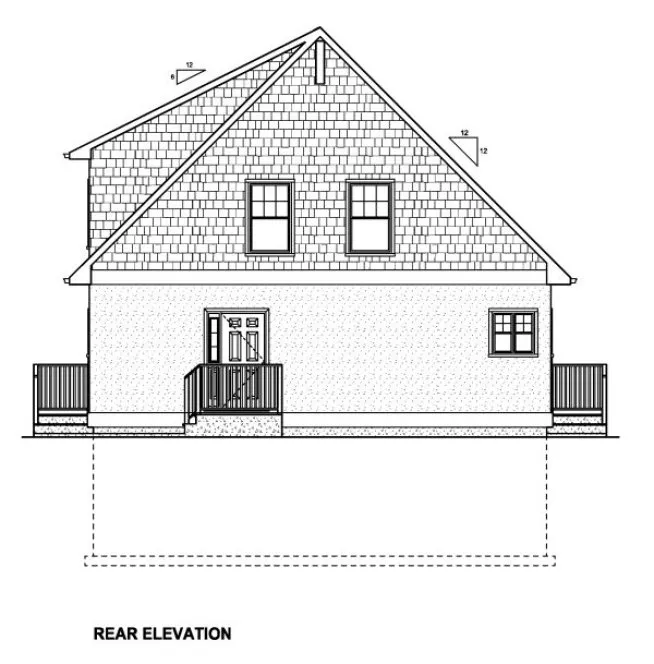 Rear Elevation for House Plan #195236