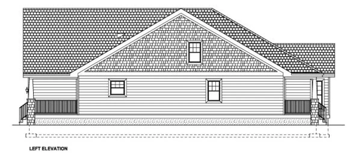 Left Elevation for House Plan #195222