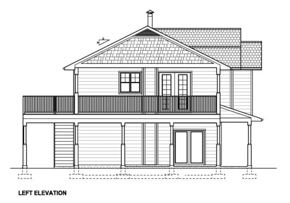 Left Elevation for House Plan #195254