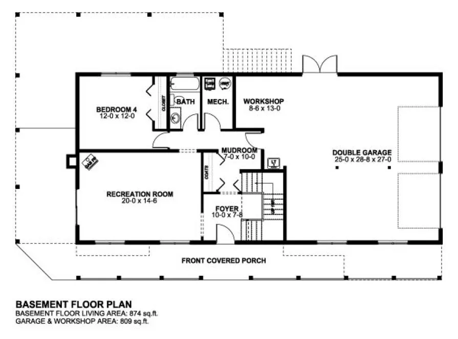 Main Floor Plan for House Plan #195254