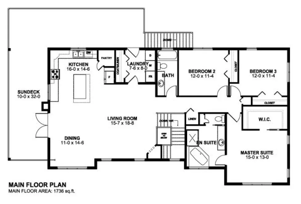 Second Floor Plan for House Plan #195254
