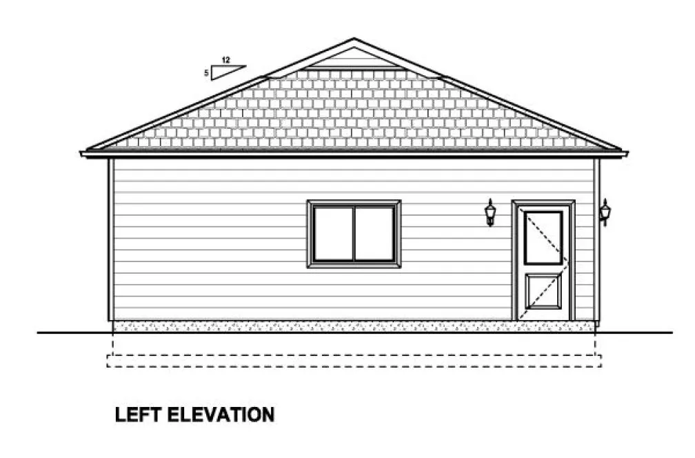 Left Elevation for House Plan #195223