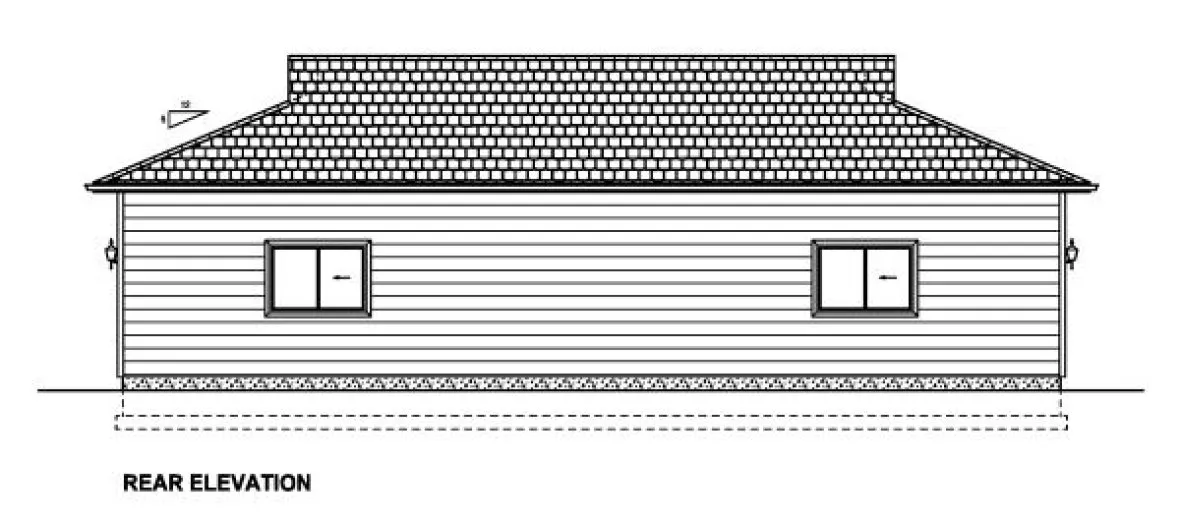 Rear Elevation for House Plan #195223
