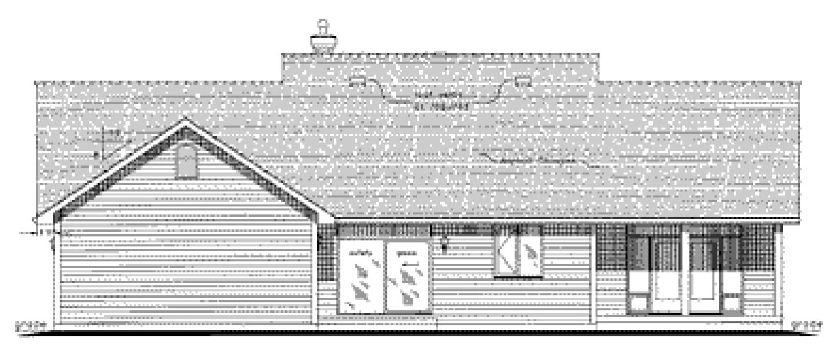 Rear Elevation for House Plan #132154