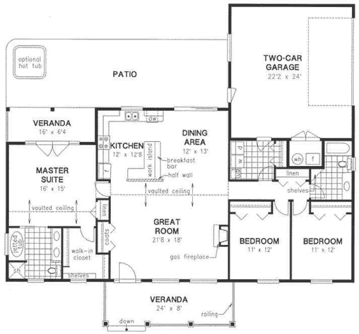Main Floor Plan for House Plan #132154