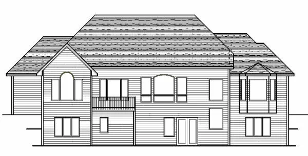 Rear Elevation for House Plan #282044