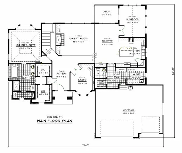 Main Floor Plan for House Plan #282044