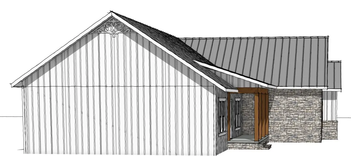 Left Elevation for House Plan #433431