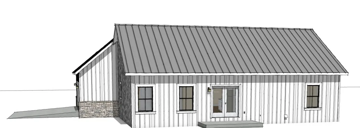 Rear Elevation for House Plan #433431