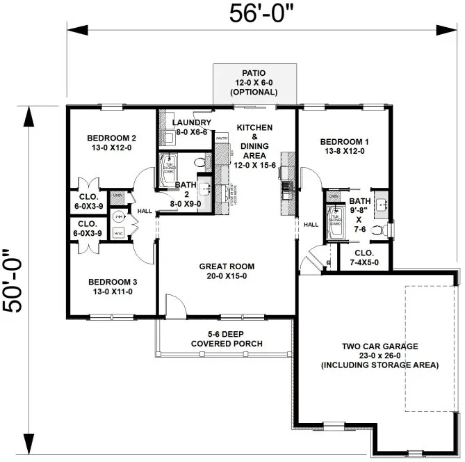 Main Floor Plan for House Plan #433431