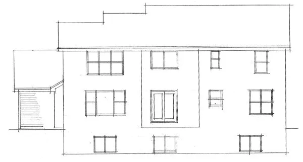 Rear Elevation for House Plan #280122