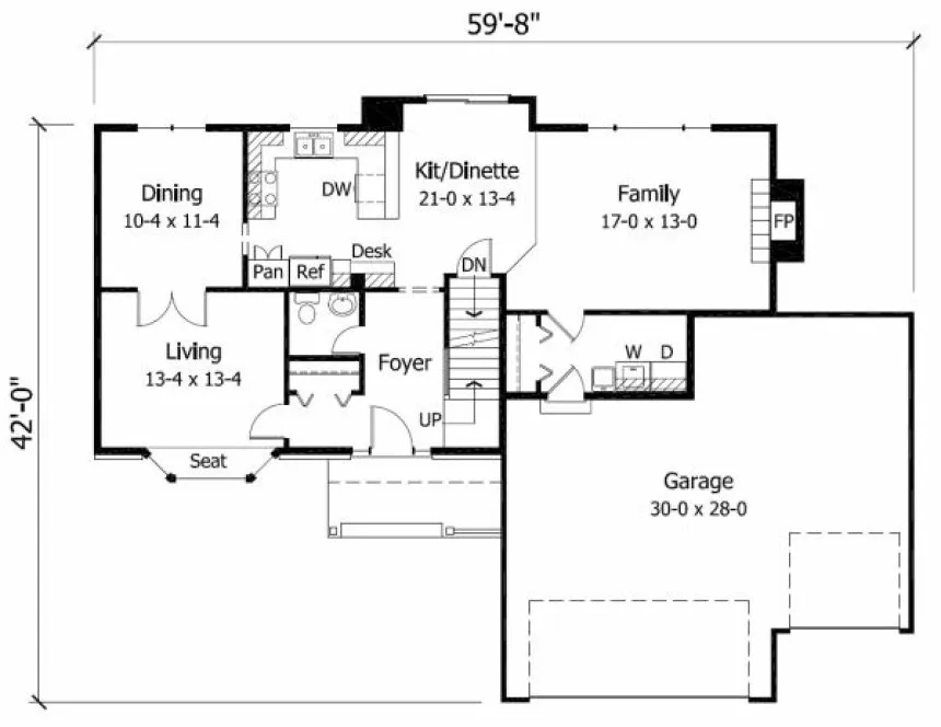 Main Floor Plan for House Plan #280122