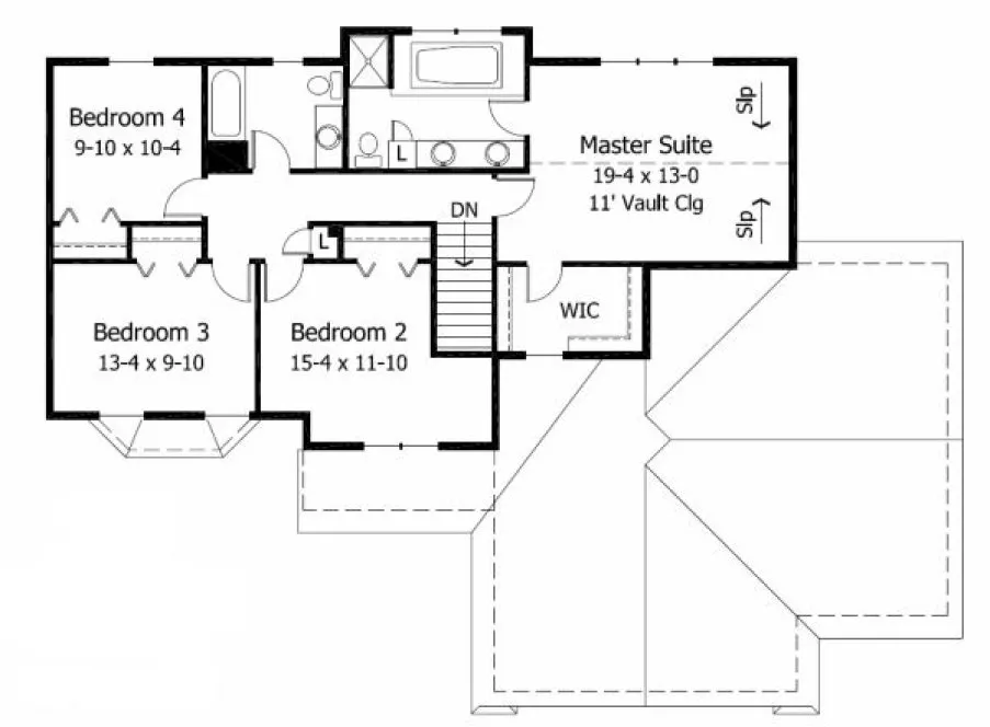 Second Floor Plan for House Plan #280122