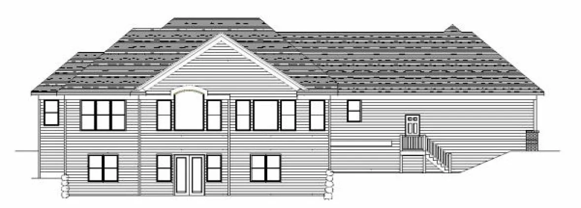 Rear Elevation for House Plan #284362