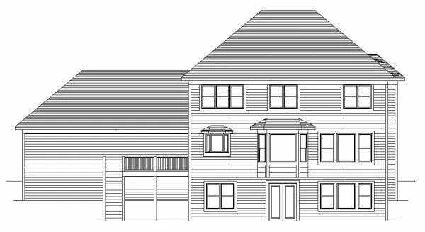 Rear Elevation for House Plan #285362