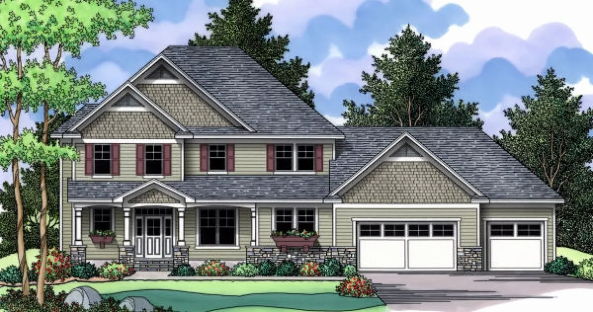 Full Rendering for House Plan #285362