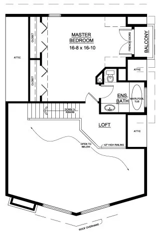 Second Floor Plan for House Plan #102017
