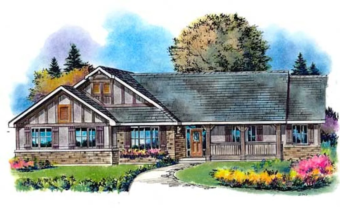 Full Rendering for House Plan #136154