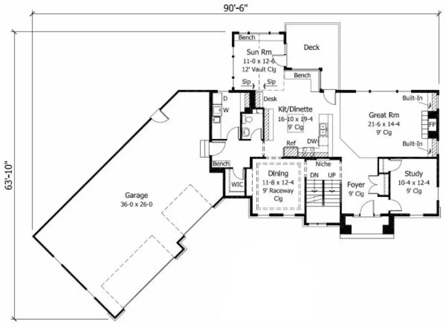 Main Floor Plan for House Plan #289082