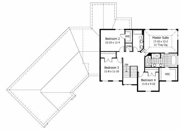 Second Floor Plan for House Plan #289082