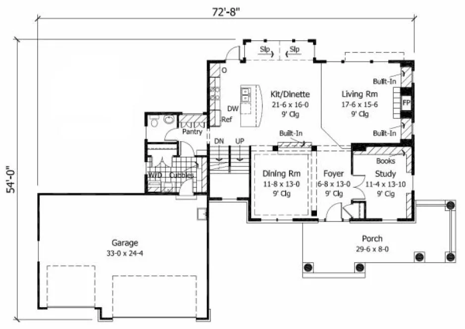 Main Floor Plan for House Plan #280182