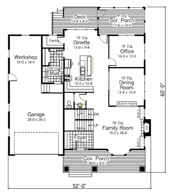 Main Floor Plan for House Plan #281282