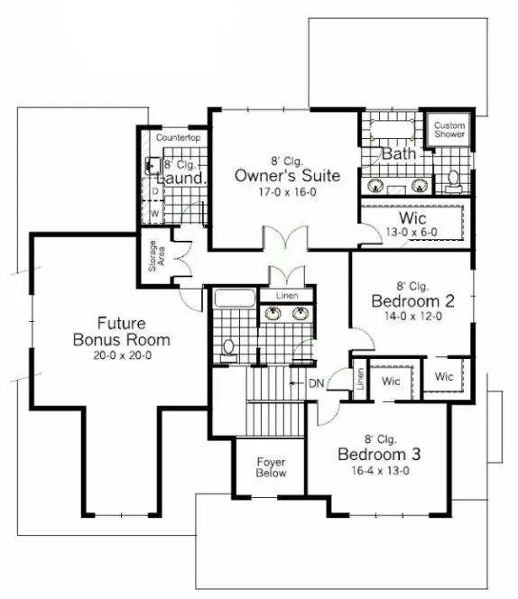 Second Floor Plan for House Plan #281282