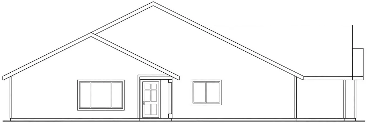 Left Elevation for House Plan #344042