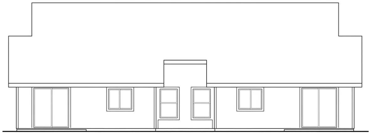 Rear Elevation for House Plan #344042