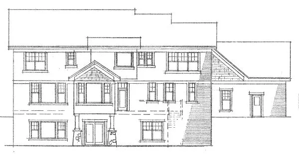 Rear Elevation for House Plan #289092