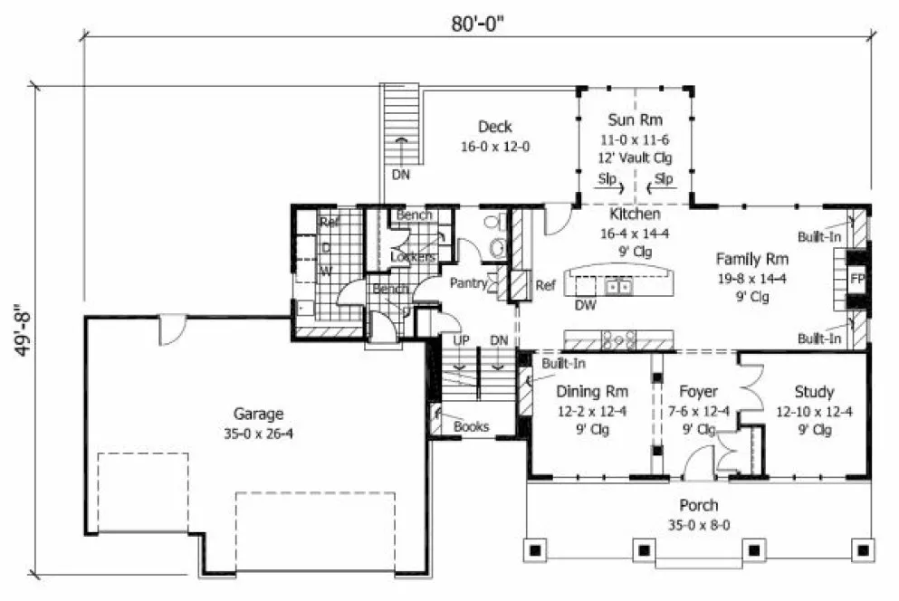 Main Floor Plan for House Plan #289092