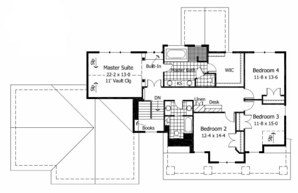 Second Floor Plan for House Plan #289092