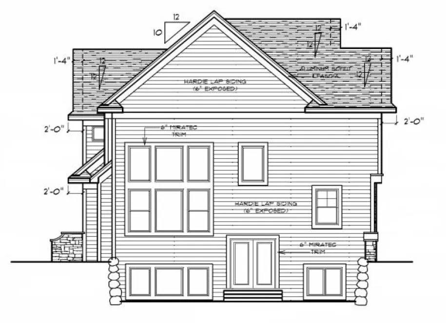 Left Elevation for House Plan #287192