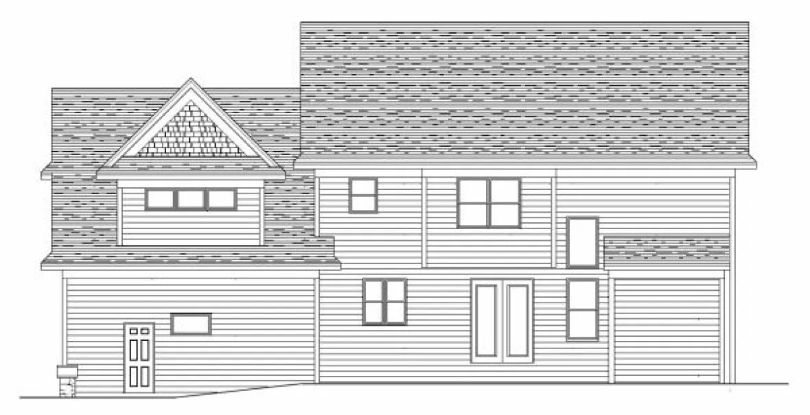 Rear Elevation for House Plan #287192