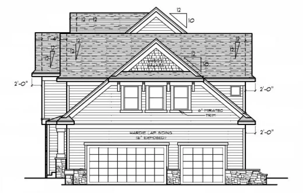 Right Elevation for House Plan #287192