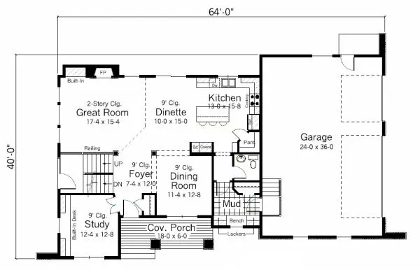 Main Floor Plan for House Plan #287192