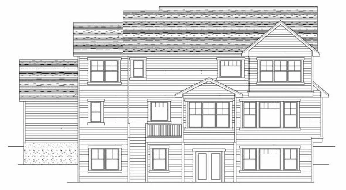 Rear Elevation for House Plan #288192