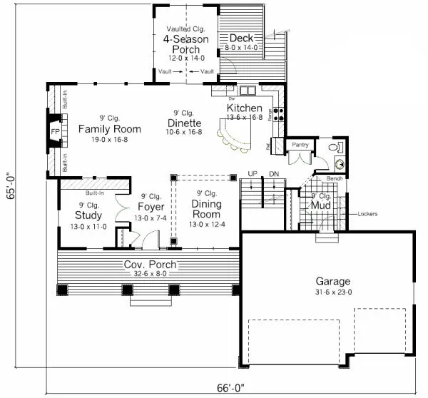 Main Floor Plan for House Plan #288192
