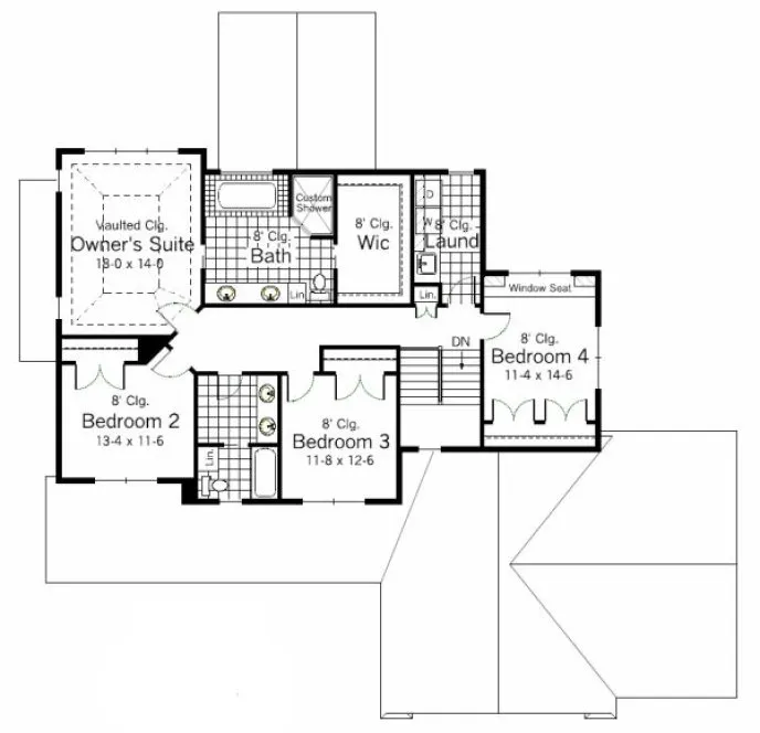 Second Floor Plan for House Plan #288192