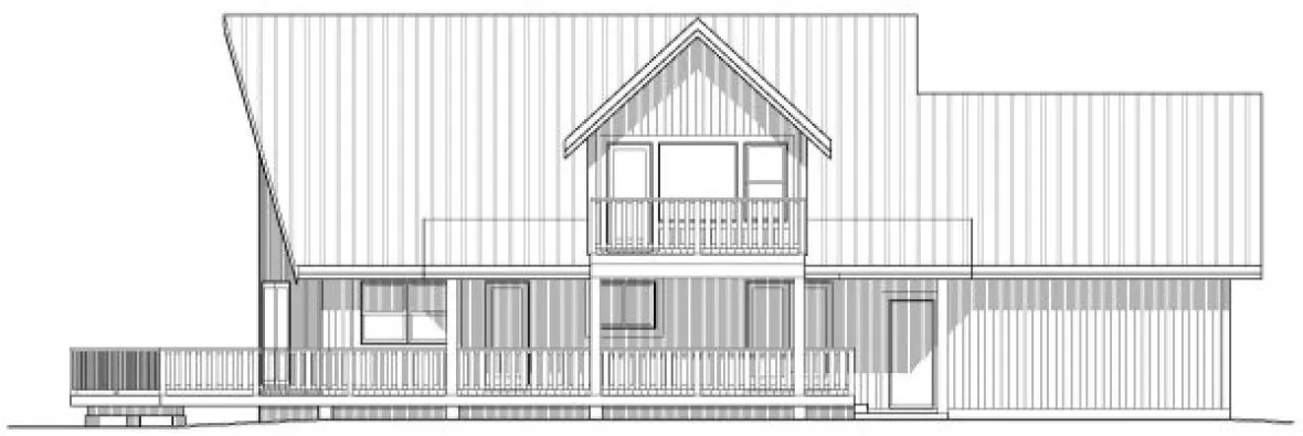 Left Elevation for House Plan #102018
