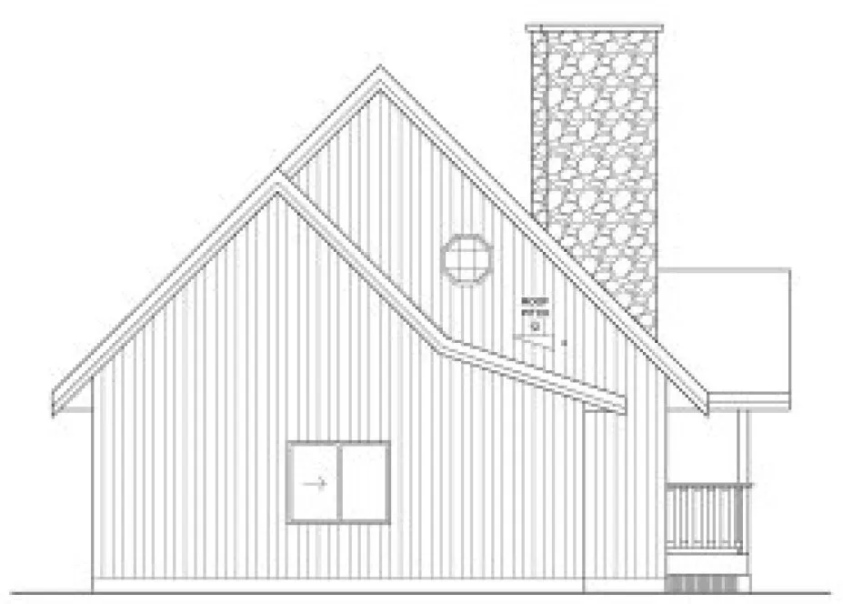 Rear Elevation for House Plan #102018