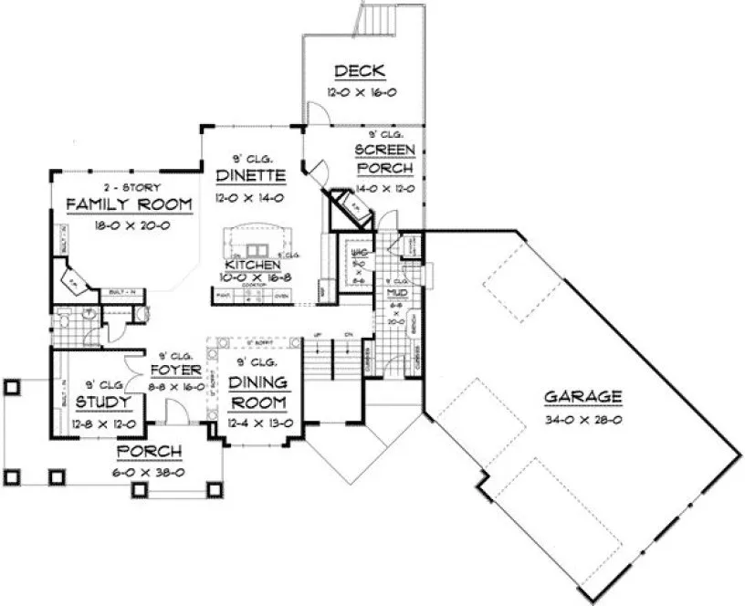 Main Floor Plan for House Plan #282123