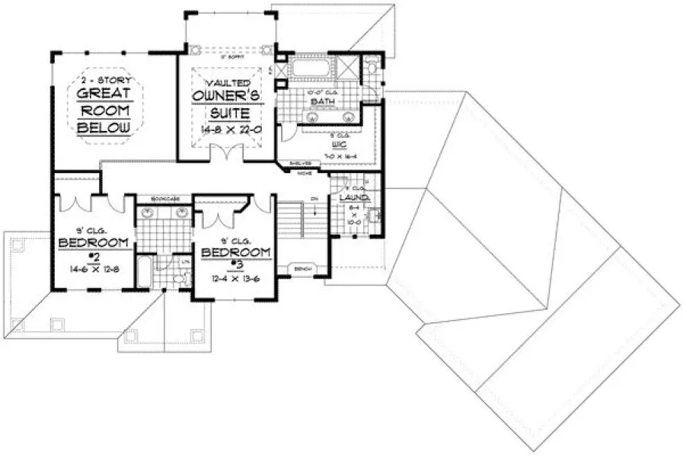 Second Floor Plan for House Plan #282123