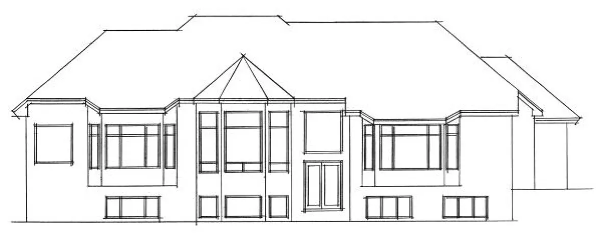 Rear Elevation for House Plan #280004