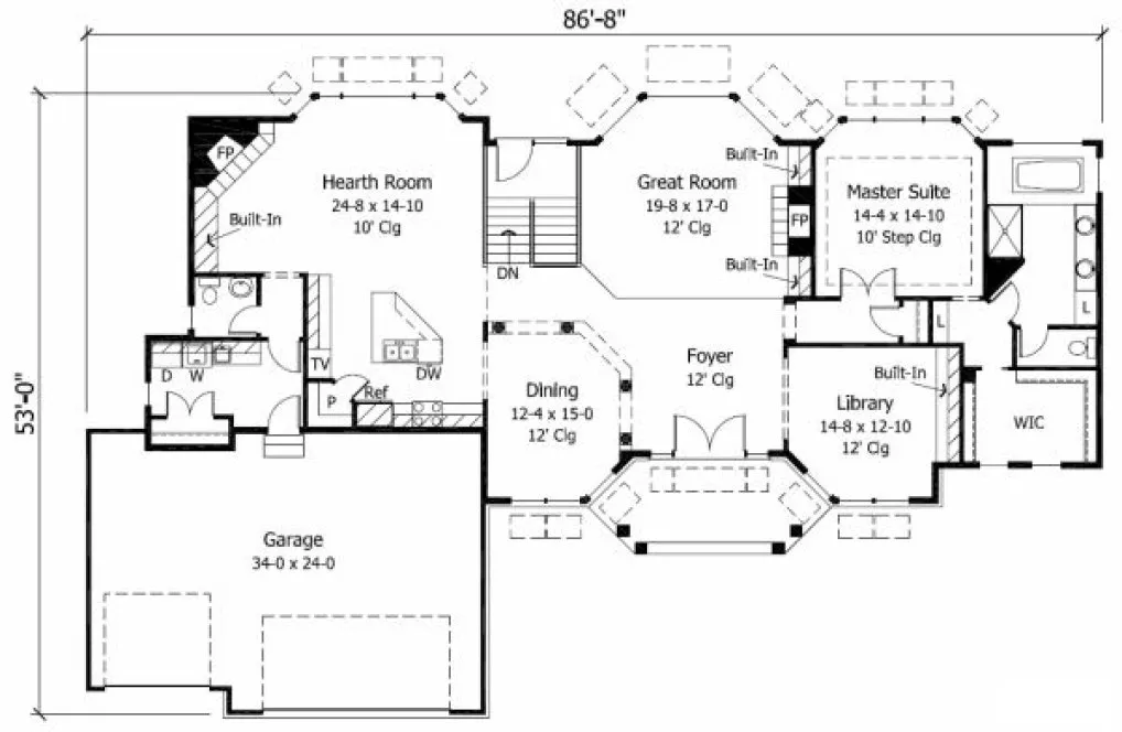 Main Floor Plan for House Plan #280004
