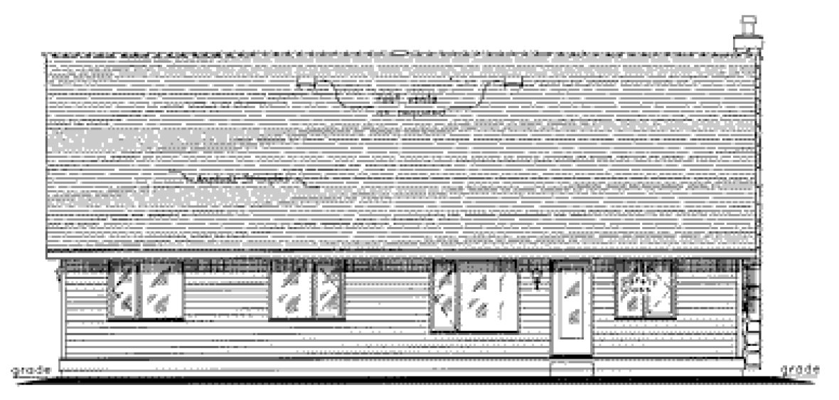 Rear Elevation for House Plan #137154